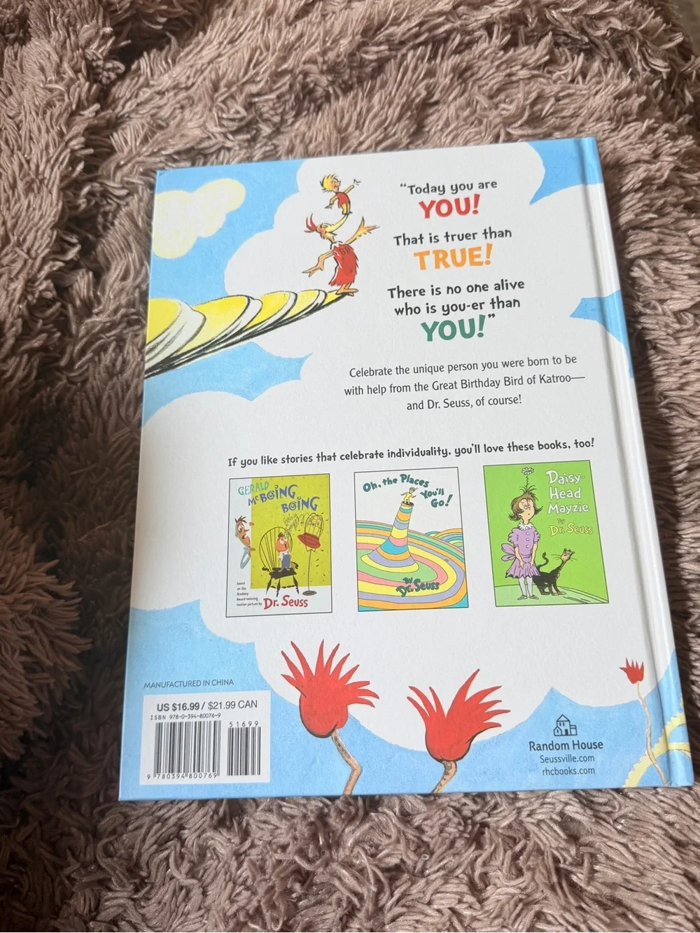 Vintage Dr. Seuss Happy Birthday to You 1987 print kids illustrated books